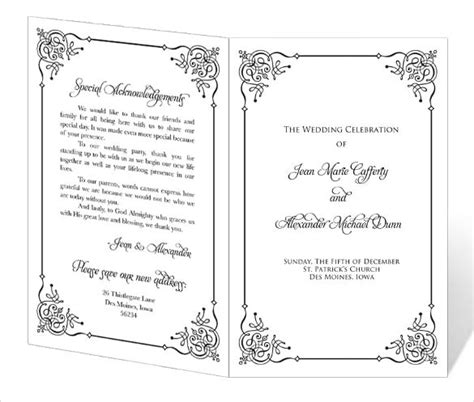 Free Printable Wedding Program Templates [Word, .